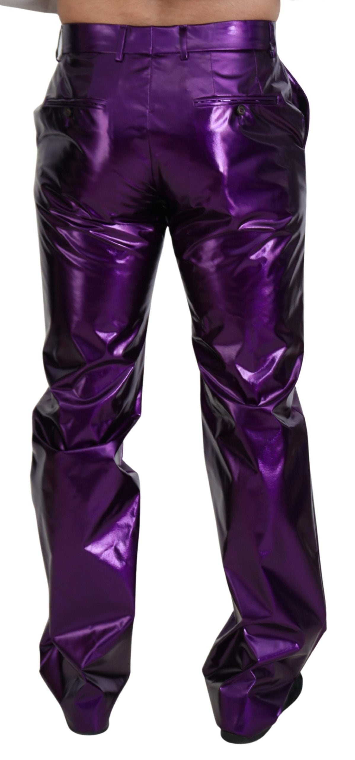 Pantalon coupe droite violet brillant élégant Dolce &amp; Gabbana