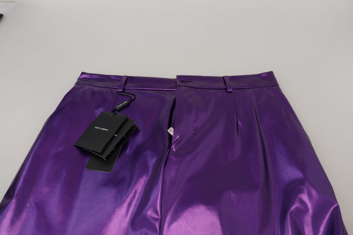 Pantalon coupe droite violet brillant élégant Dolce &amp; Gabbana