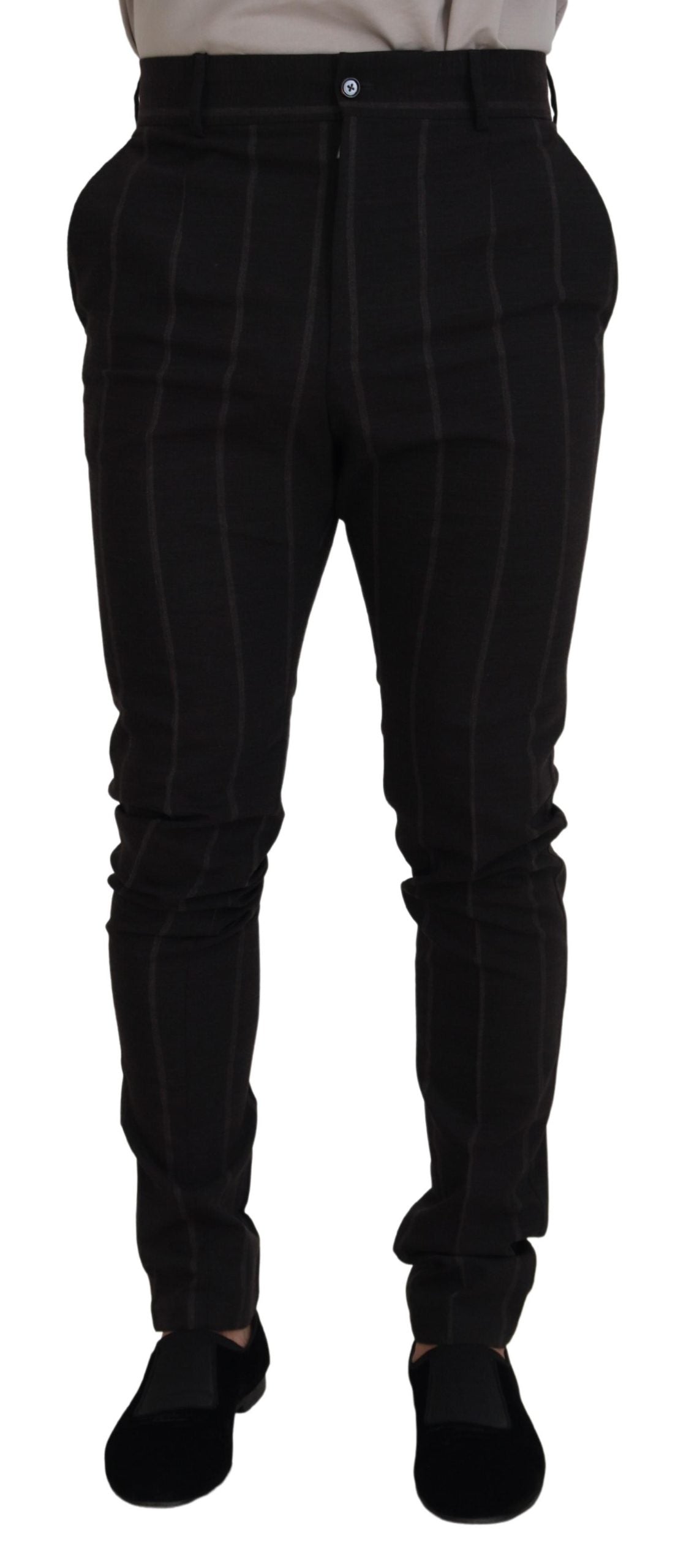 Pantalon chino élégant à rayures noires Dolce &amp; Gabbana