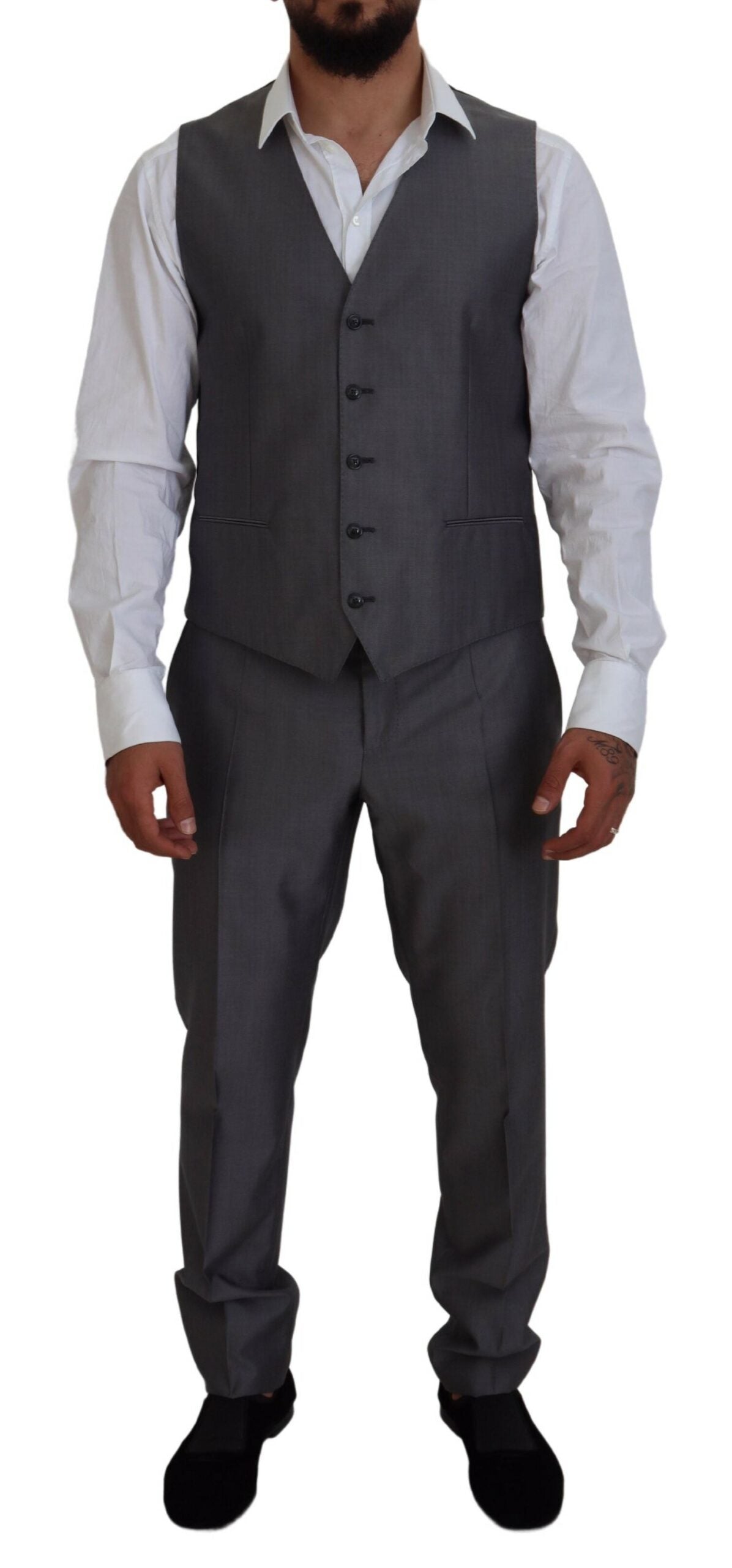 Conjunto elegante de traje Sicilia gris plateado de Dolce &amp; Gabbana