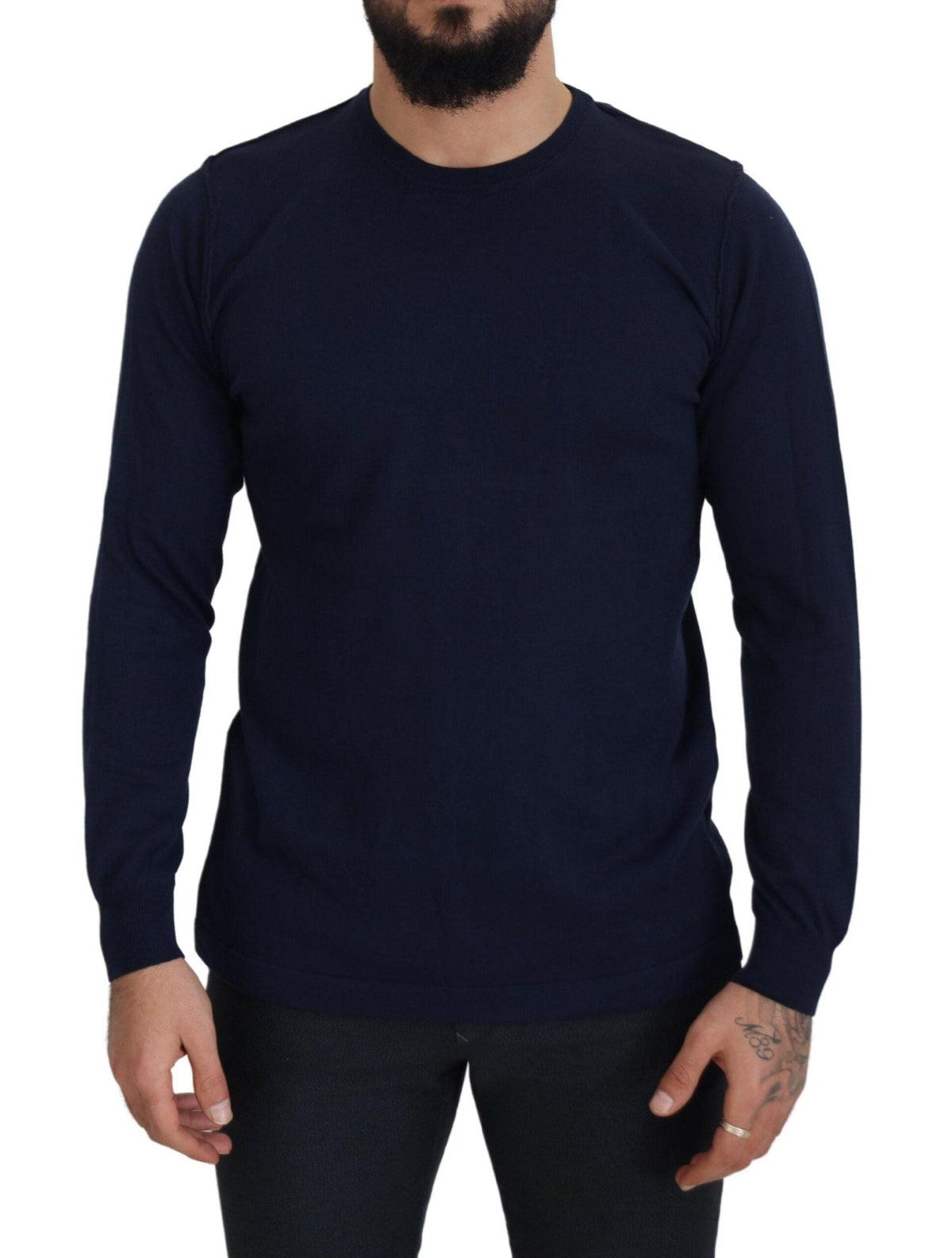 Paolo Pecora Milano Pull ras du cou authentique bleu