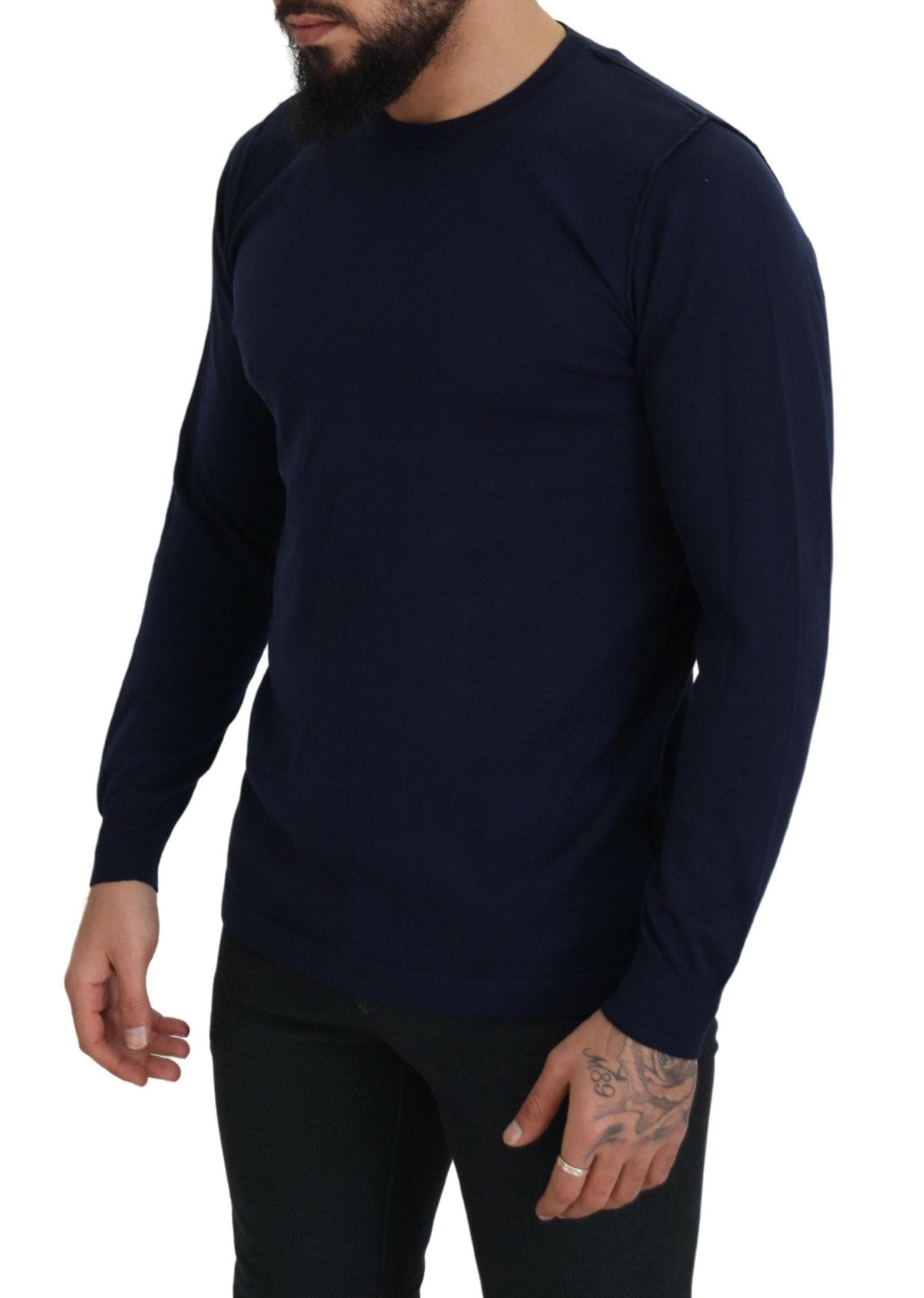 Paolo Pecora Milano Pull ras du cou authentique bleu