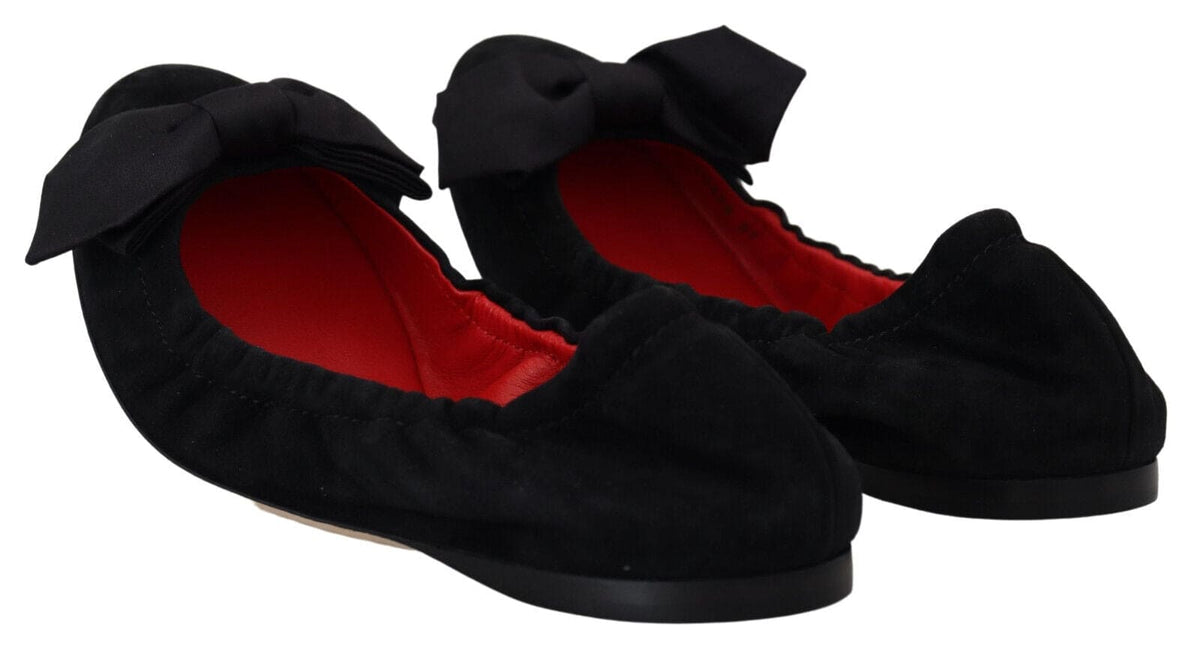 Ballerines élégantes en daim noir Dolce &amp; Gabbana