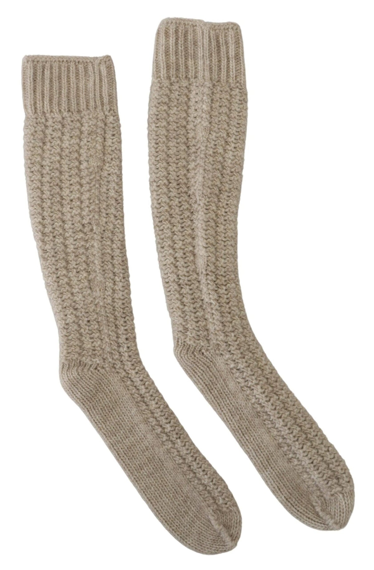 Chaussettes mi-mollet chics en laine mélangée beige Dolce &amp; Gabbana