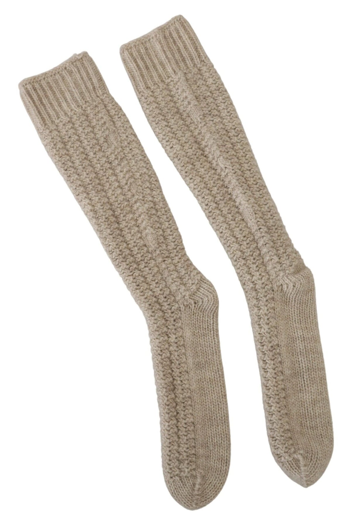 Chaussettes mi-mollet chics en laine mélangée beige Dolce &amp; Gabbana