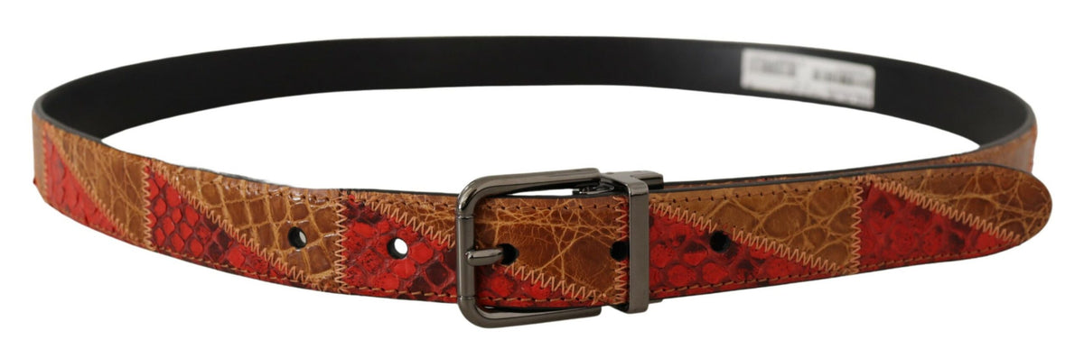 Ceinture élégante en cuir de serpent bicolore Dolce &amp; Gabbana