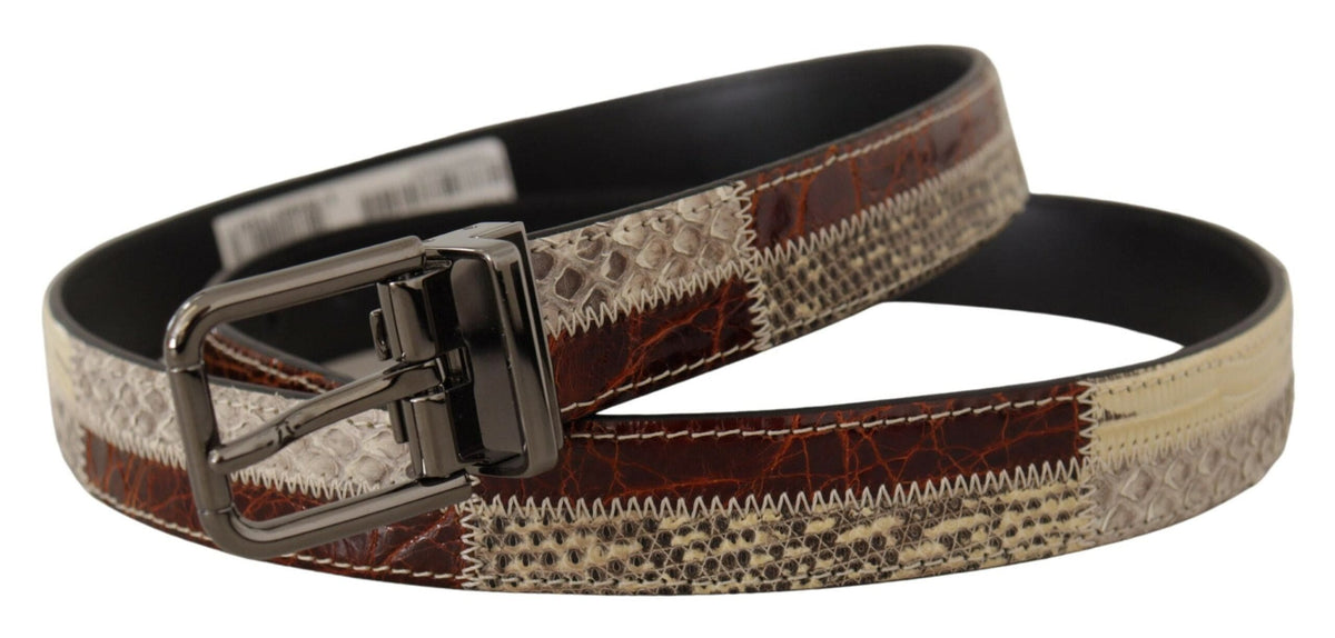 Ceinture en peau de serpent patchwork multicolore Dolce &amp; Gabbana