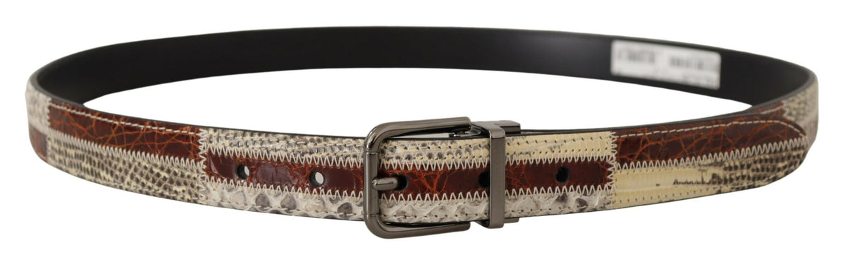 Ceinture en peau de serpent patchwork multicolore Dolce &amp; Gabbana