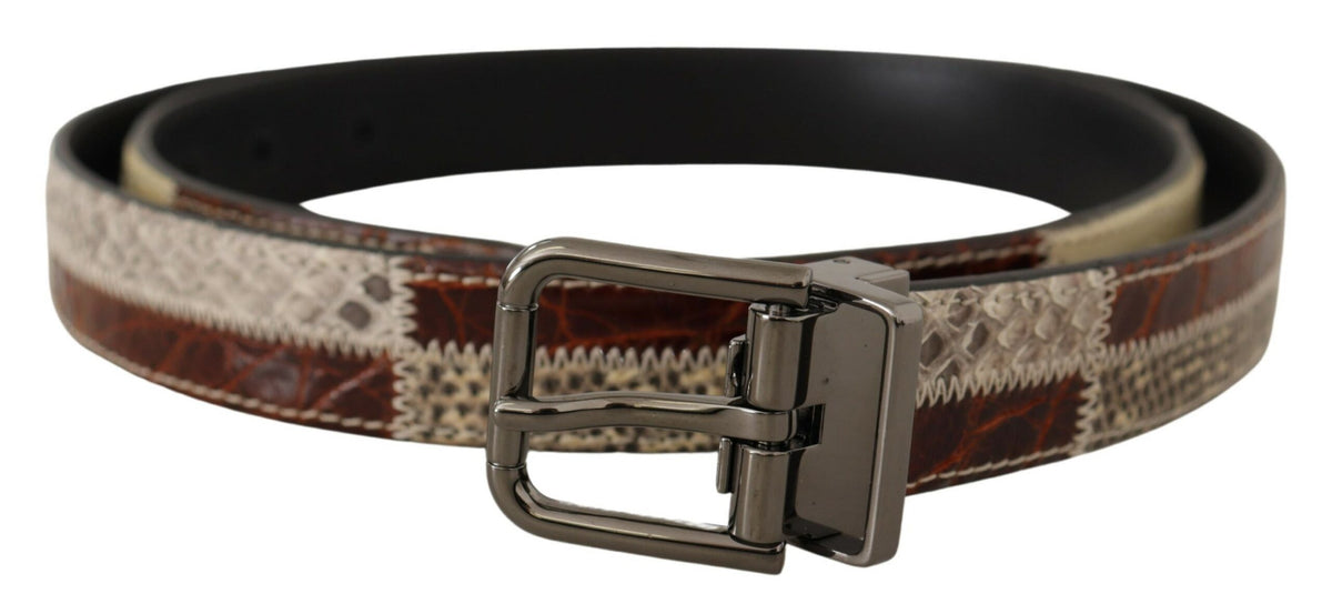 Ceinture en peau de serpent patchwork multicolore Dolce &amp; Gabbana