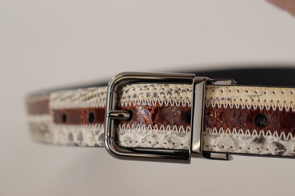 Ceinture en peau de serpent patchwork multicolore Dolce &amp; Gabbana