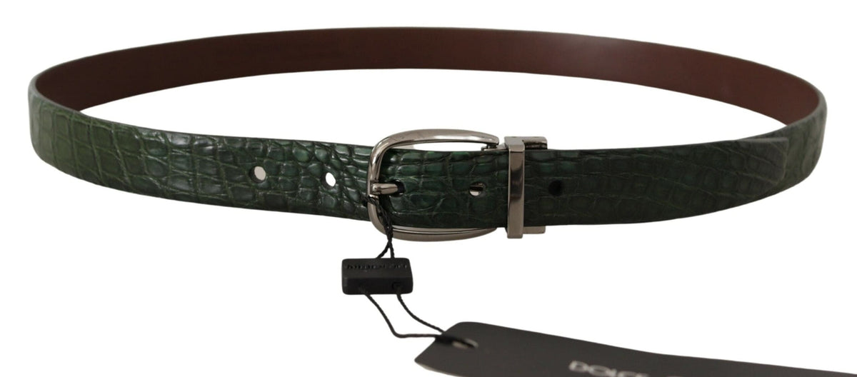 Ceinture élégante en cuir de crocodile italien Dolce &amp; Gabbana