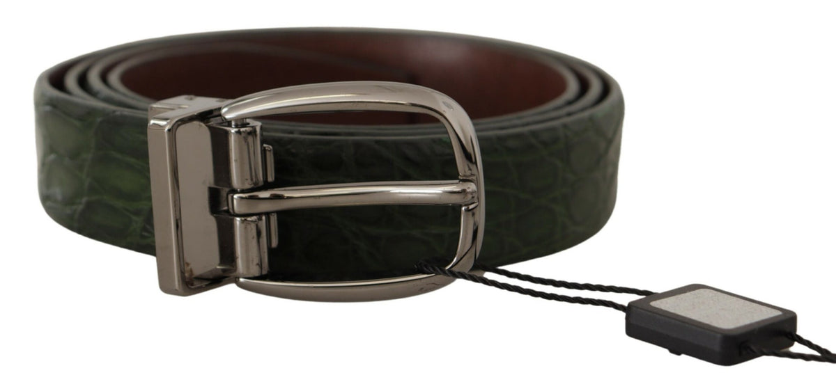 Ceinture élégante en cuir de crocodile italien Dolce &amp; Gabbana