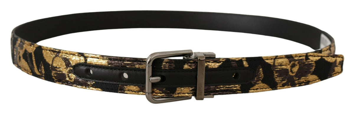 Ceinture en cuir multicolore Dolce &amp; Gabbana avec boucle noire