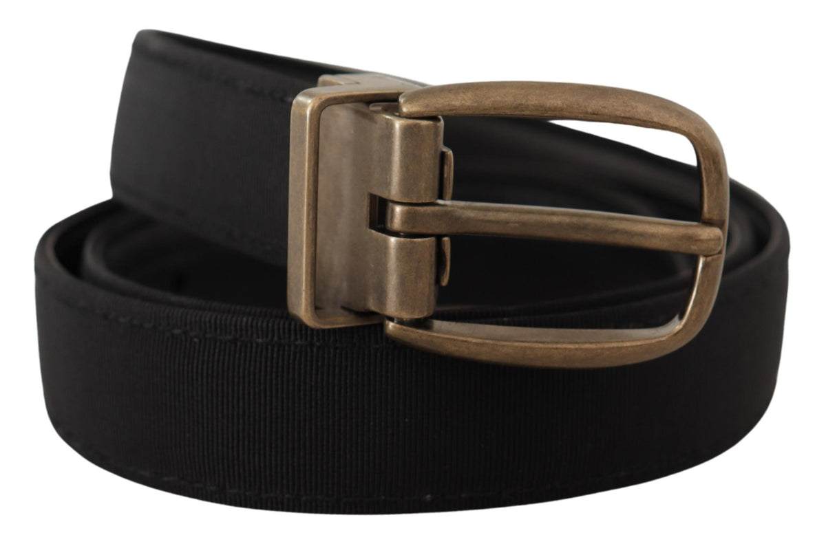 Cinturón elegante de piel de grosgrain de Dolce &amp; Gabbana - Negro