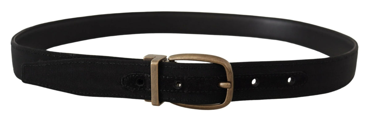 Dolce & Gabbana Elegant Grosgrain Leather Belt - Black