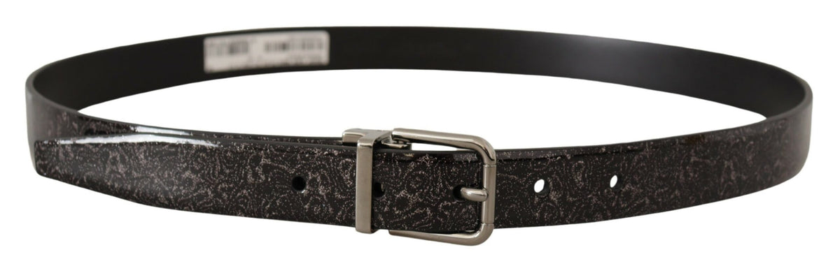 Ceinture élégante en cuir gros-grain Dolce &amp; Gabbana avec boucle en métal