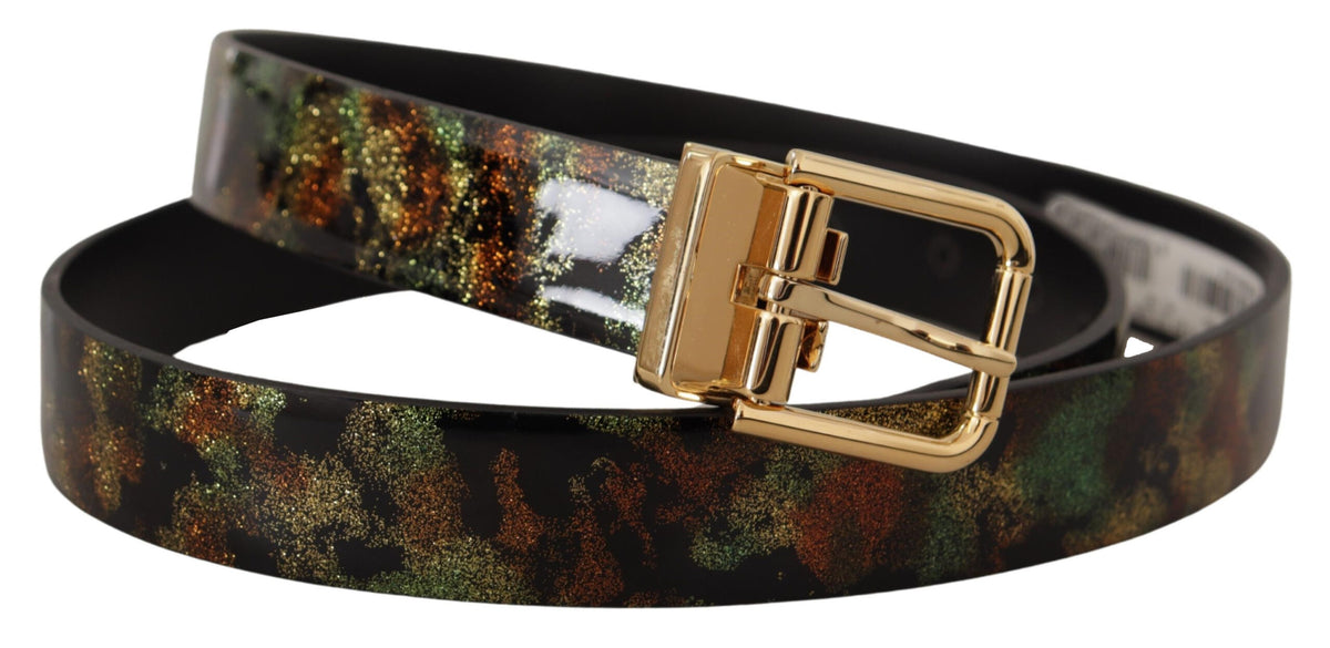 Ceinture élégante en cuir Dolce &amp; Gabbana avec boucle en bronze