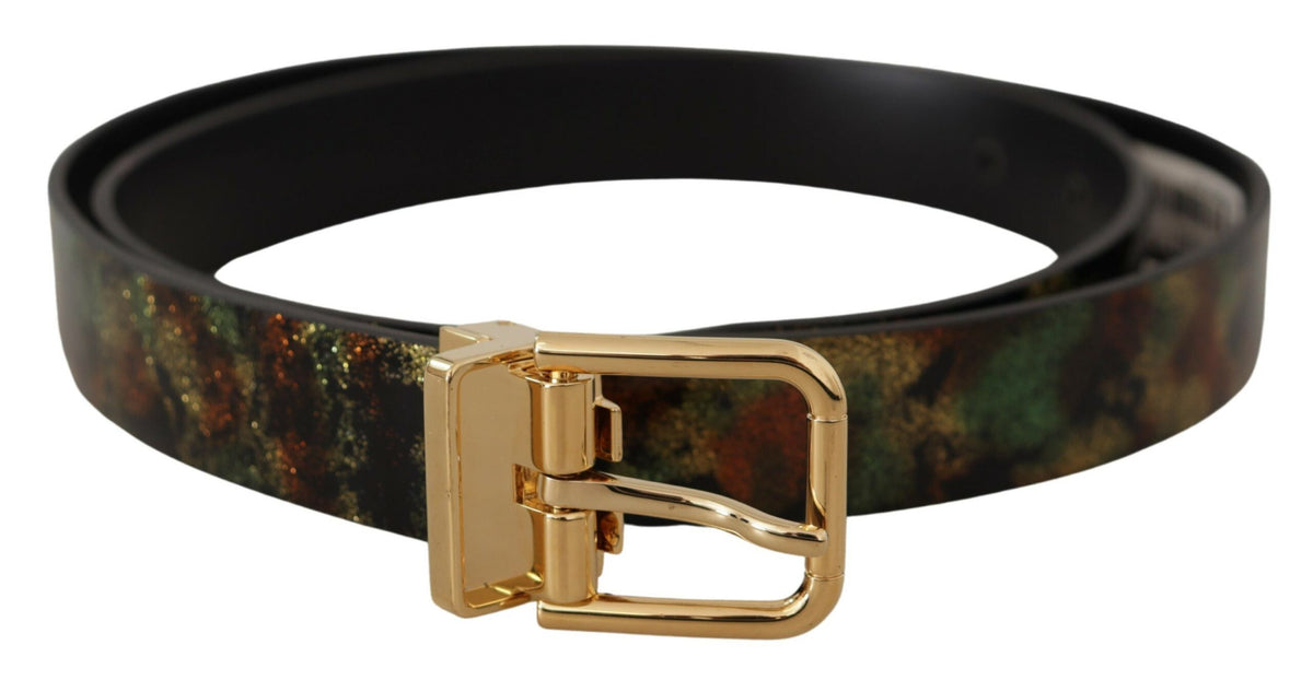 Ceinture élégante en cuir Dolce &amp; Gabbana avec boucle en bronze