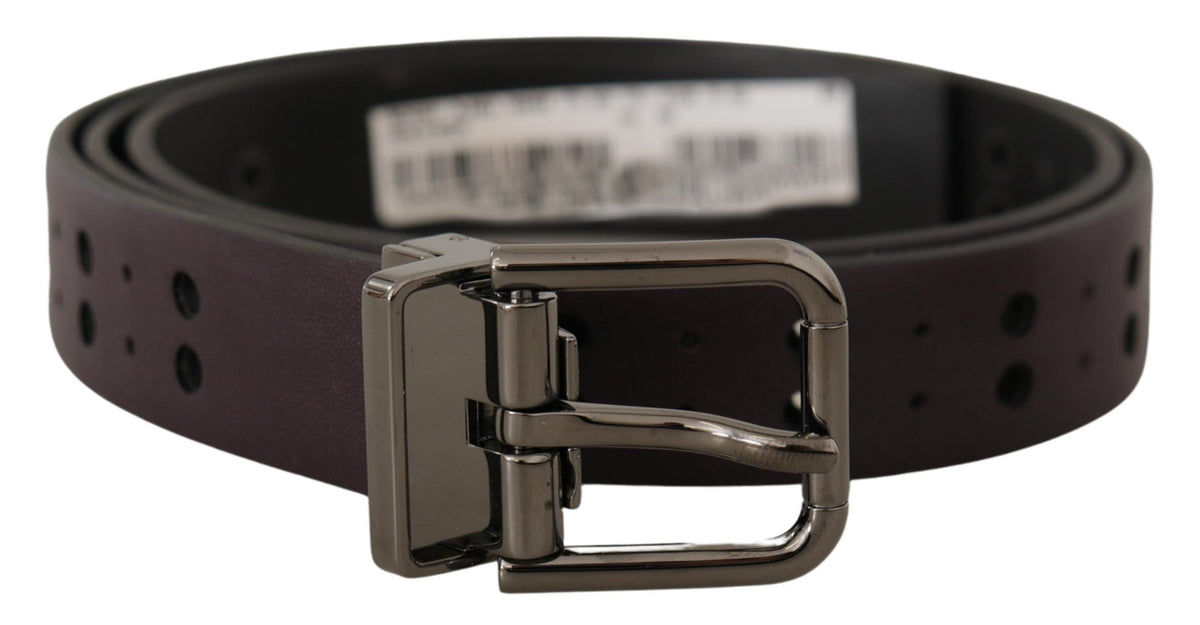 Ceinture en cuir bordeaux Dolce &amp; Gabbana Elegance