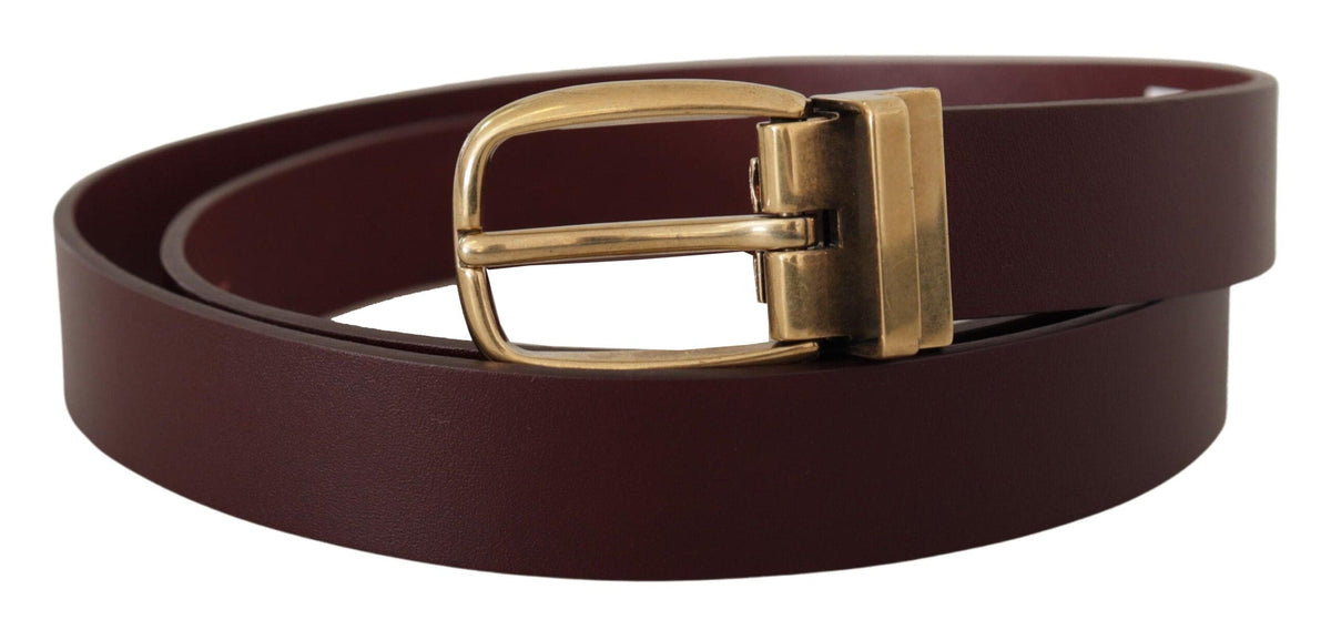 Ceinture élégante en cuir marron avec boucle dorée Dolce &amp; Gabbana