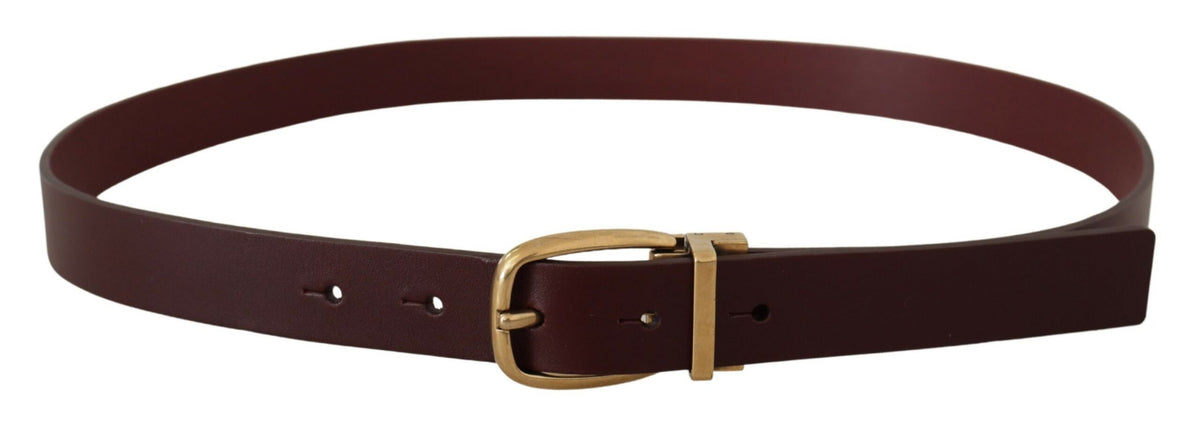 Ceinture élégante en cuir marron avec boucle dorée Dolce &amp; Gabbana