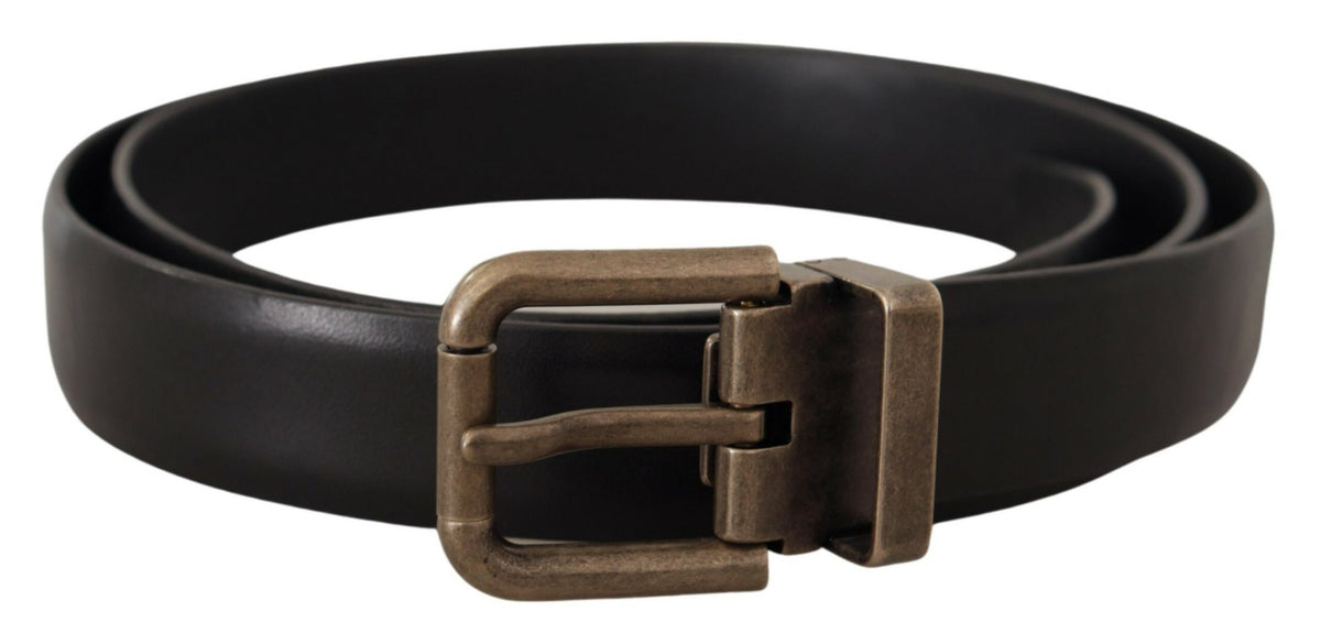 Ceinture élégante en cuir de veau noir Dolce &amp; Gabbana