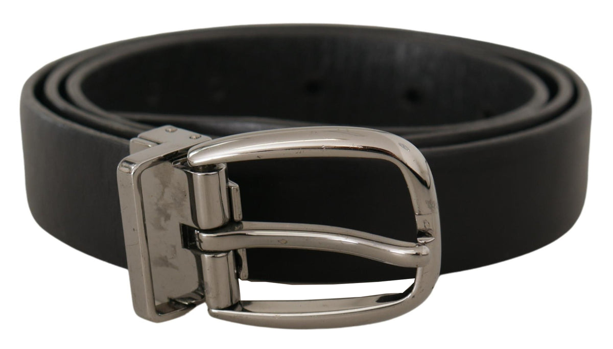 Ceinture élégante en cuir noir Dolce &amp; Gabbana