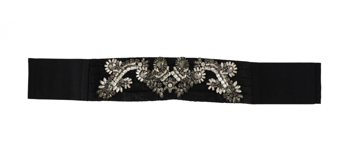 Ceinture élégante en soie ornée de strass Dolce &amp; Gabbana