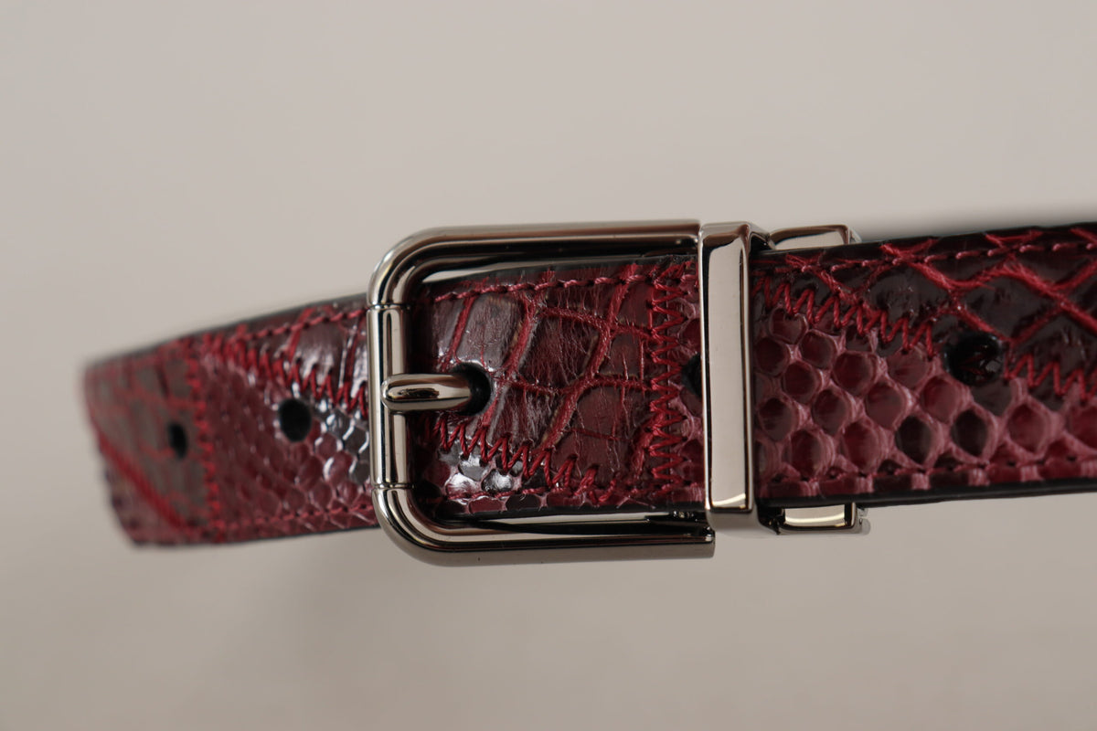 Ceinture élégante en cuir exotique rouge Dolce &amp; Gabbana