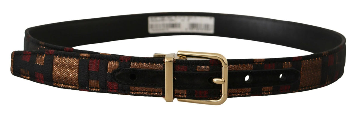 Ceinture en cuir multicolore Dolce &amp; Gabbana avec boucle dorée