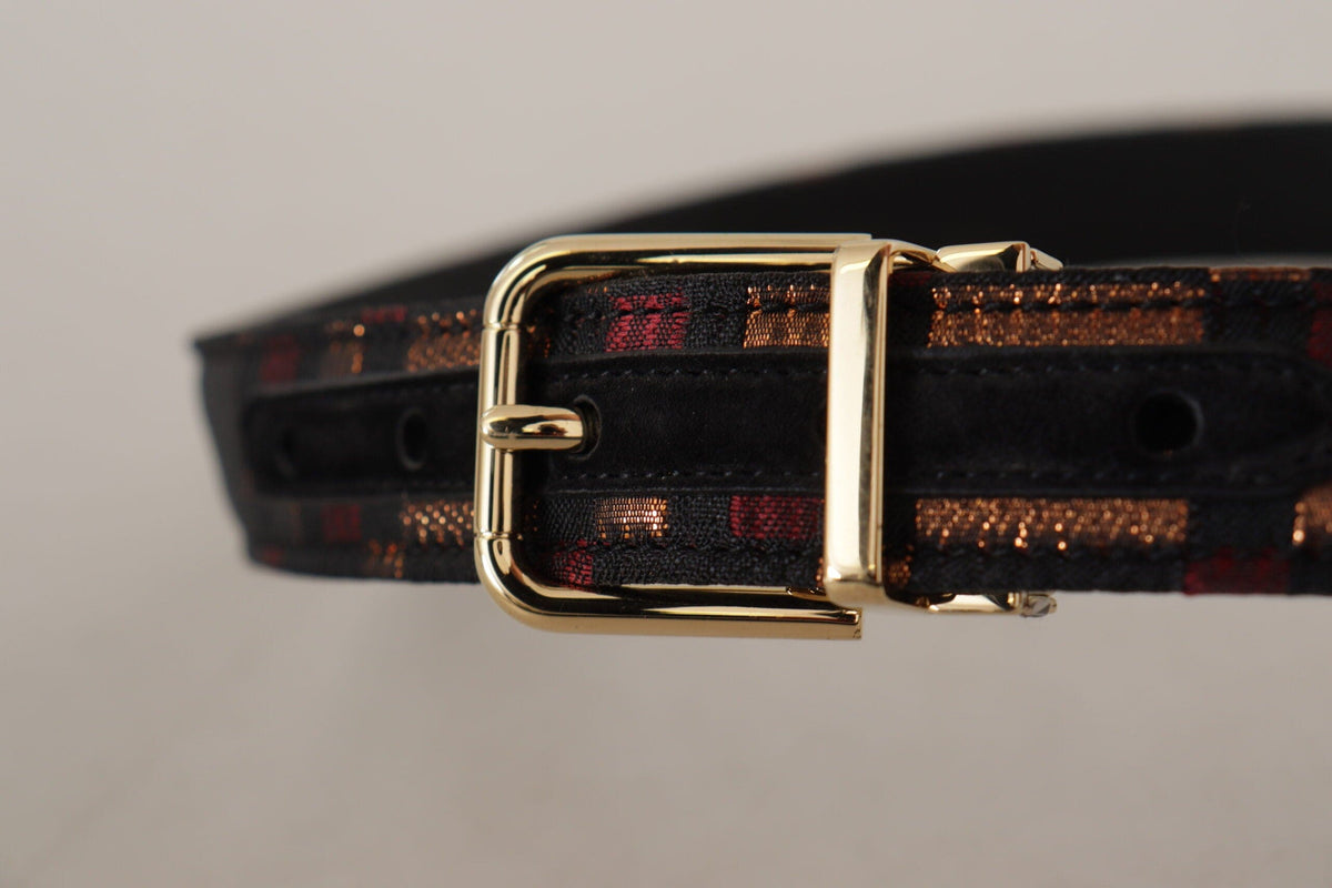 Ceinture en cuir multicolore Dolce &amp; Gabbana avec boucle dorée