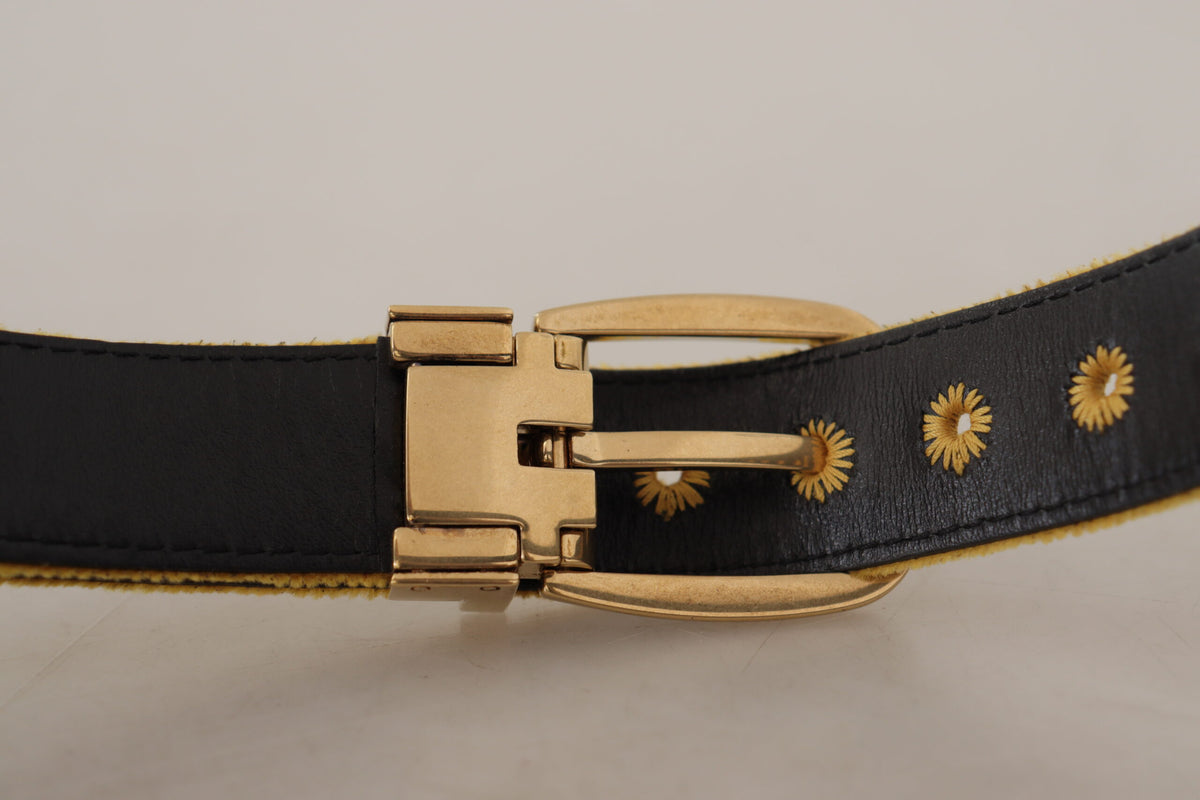 Ceinture élégante en velours avec boucle dorée pour femme Dolce &amp; Gabbana