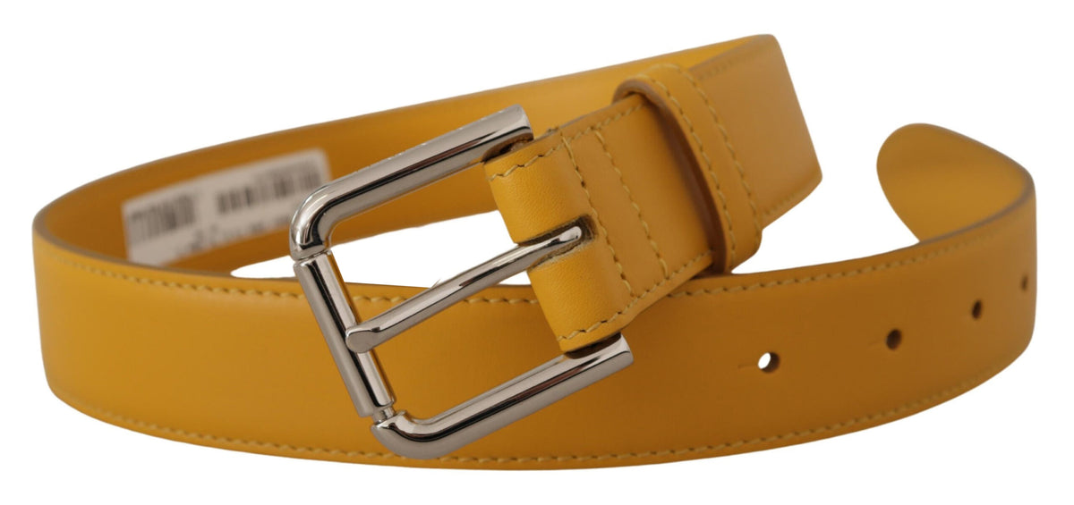 Ceinture élégante en cuir Dolce &amp; Gabbana en jaune soleil