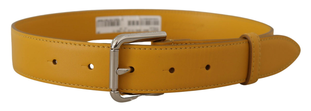 Ceinture élégante en cuir Dolce &amp; Gabbana en jaune soleil