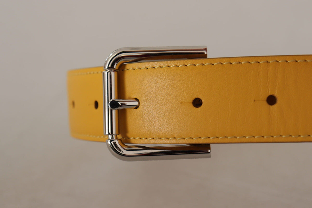 Ceinture élégante en cuir Dolce &amp; Gabbana en jaune soleil