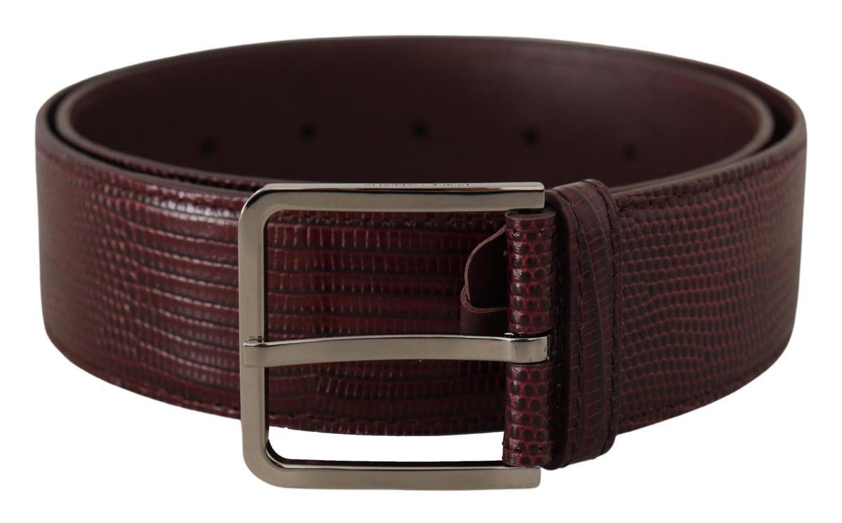 Ceinture élégante en cuir marron Dolce &amp; Gabbana avec boucle gravée