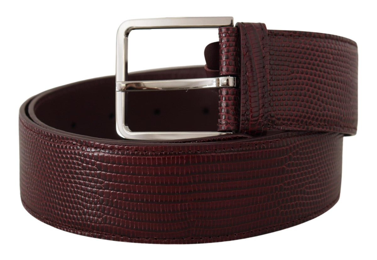 Ceinture élégante en cuir marron Dolce &amp; Gabbana avec boucle gravée