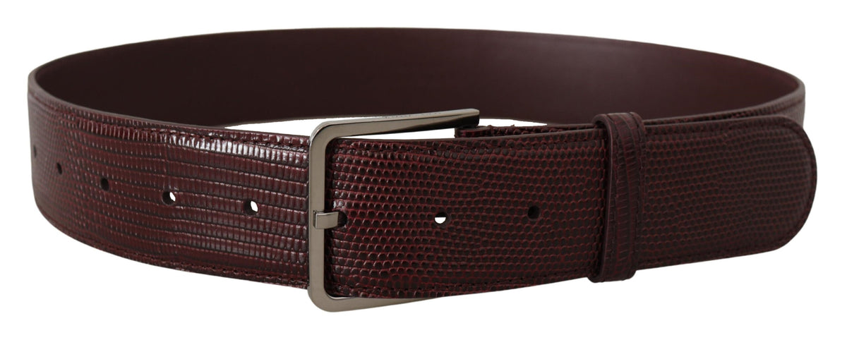 Ceinture élégante en cuir marron Dolce &amp; Gabbana avec boucle gravée