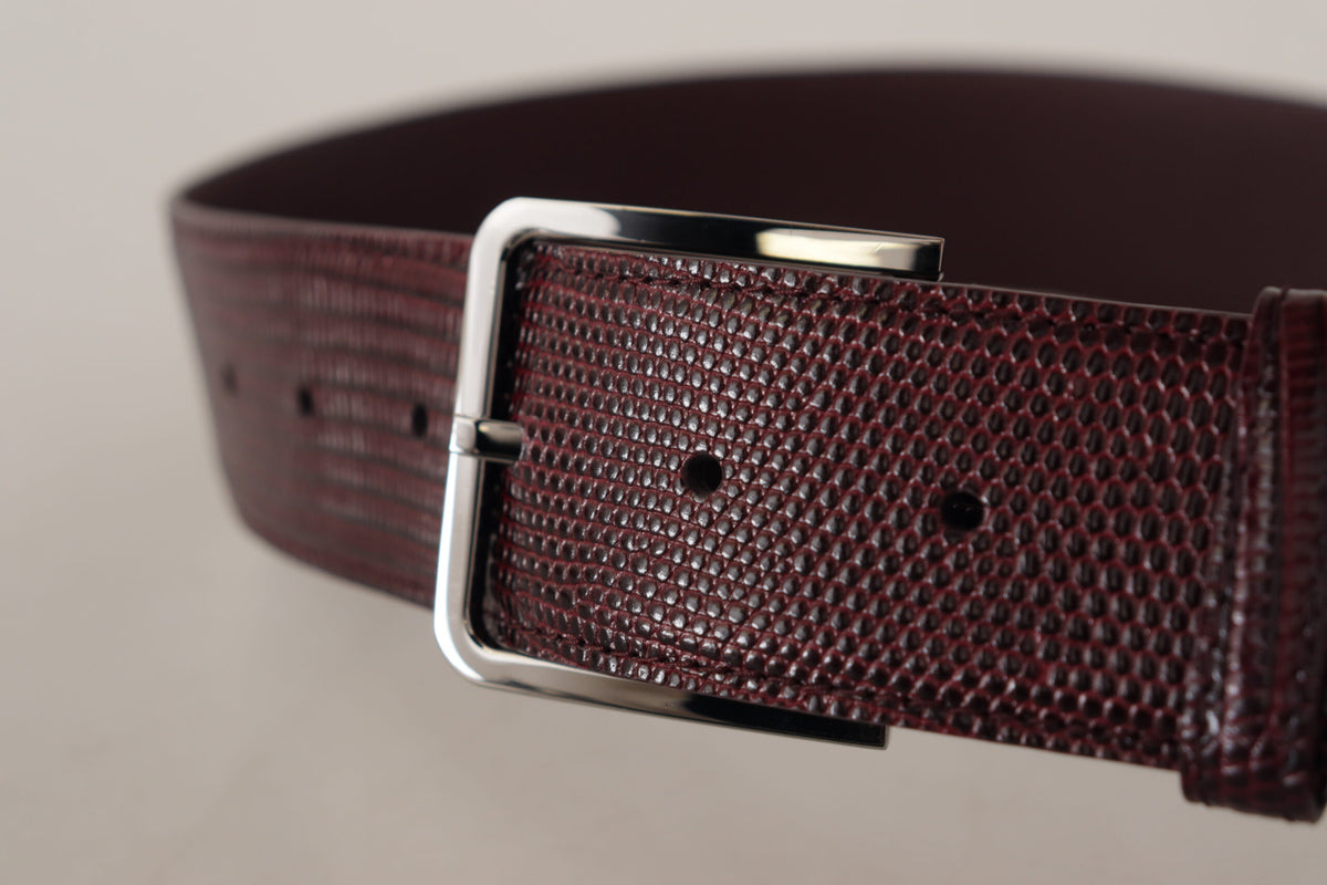 Ceinture élégante en cuir marron Dolce &amp; Gabbana avec boucle gravée