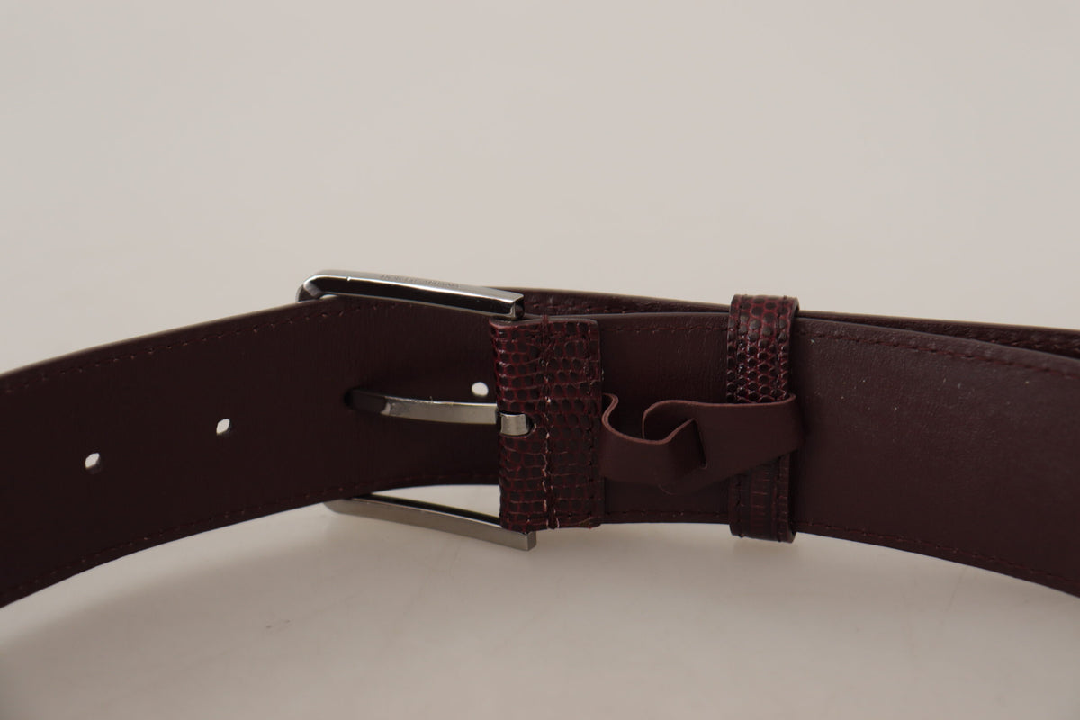 Ceinture élégante en cuir marron Dolce &amp; Gabbana avec boucle gravée