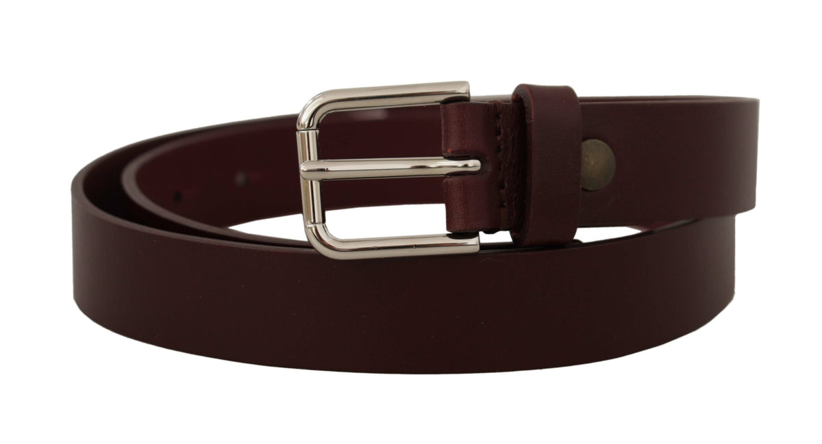 Ceinture élégante en cuir marron Dolce &amp; Gabbana avec boucle à logo