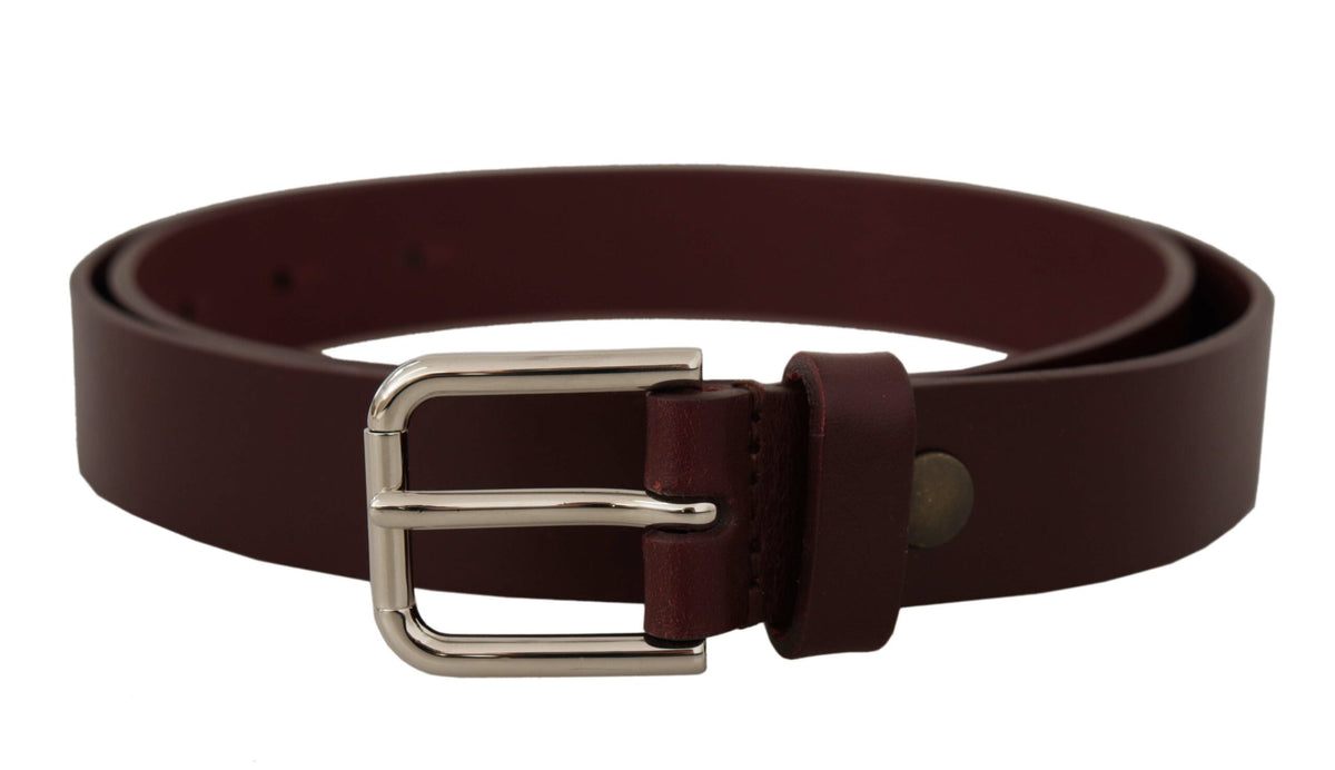 Ceinture élégante en cuir marron Dolce &amp; Gabbana avec boucle à logo