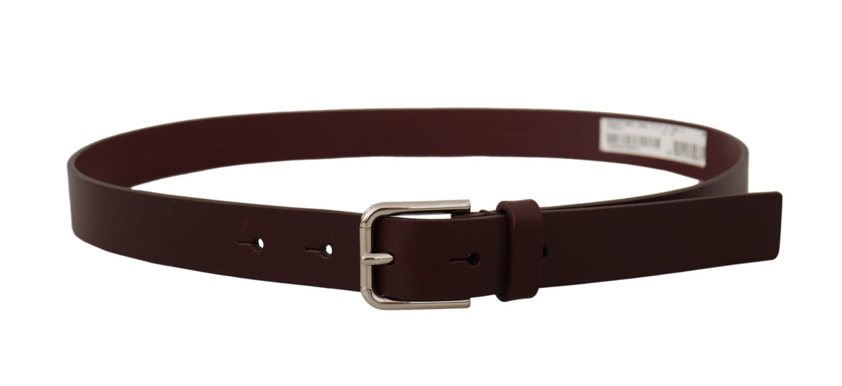 Ceinture élégante en cuir marron Dolce &amp; Gabbana avec boucle à logo