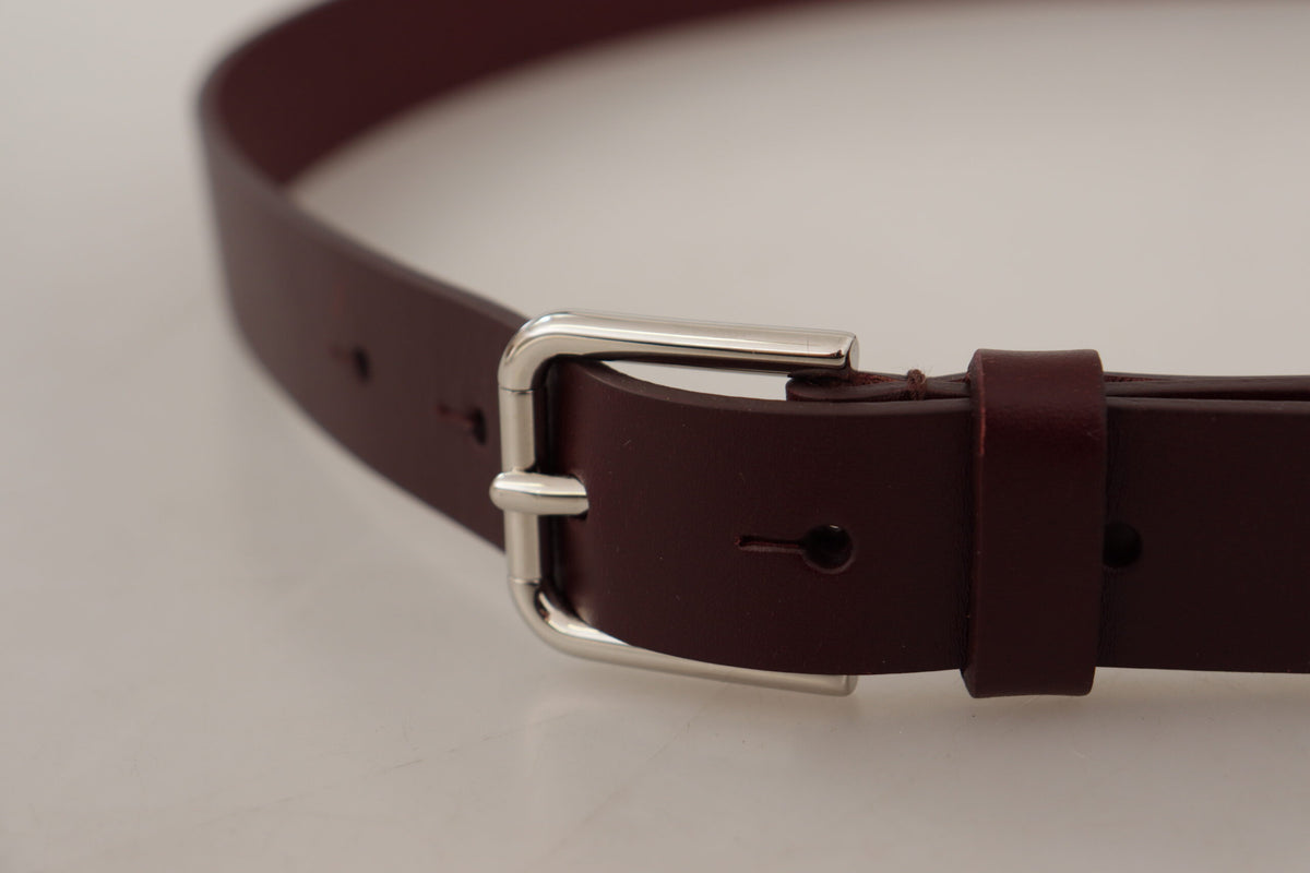 Ceinture élégante en cuir marron Dolce &amp; Gabbana avec boucle à logo