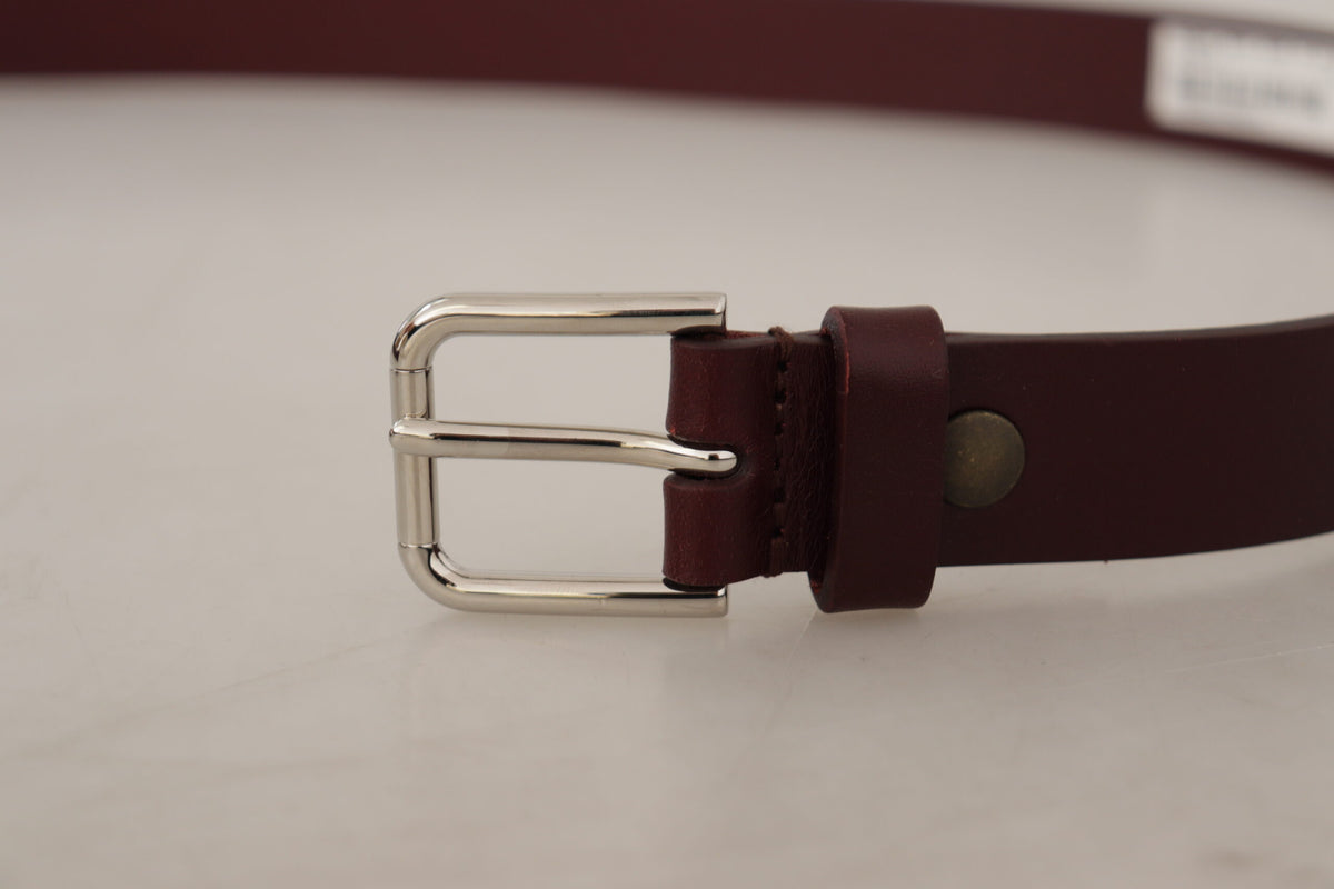 Ceinture élégante en cuir marron Dolce &amp; Gabbana avec boucle à logo