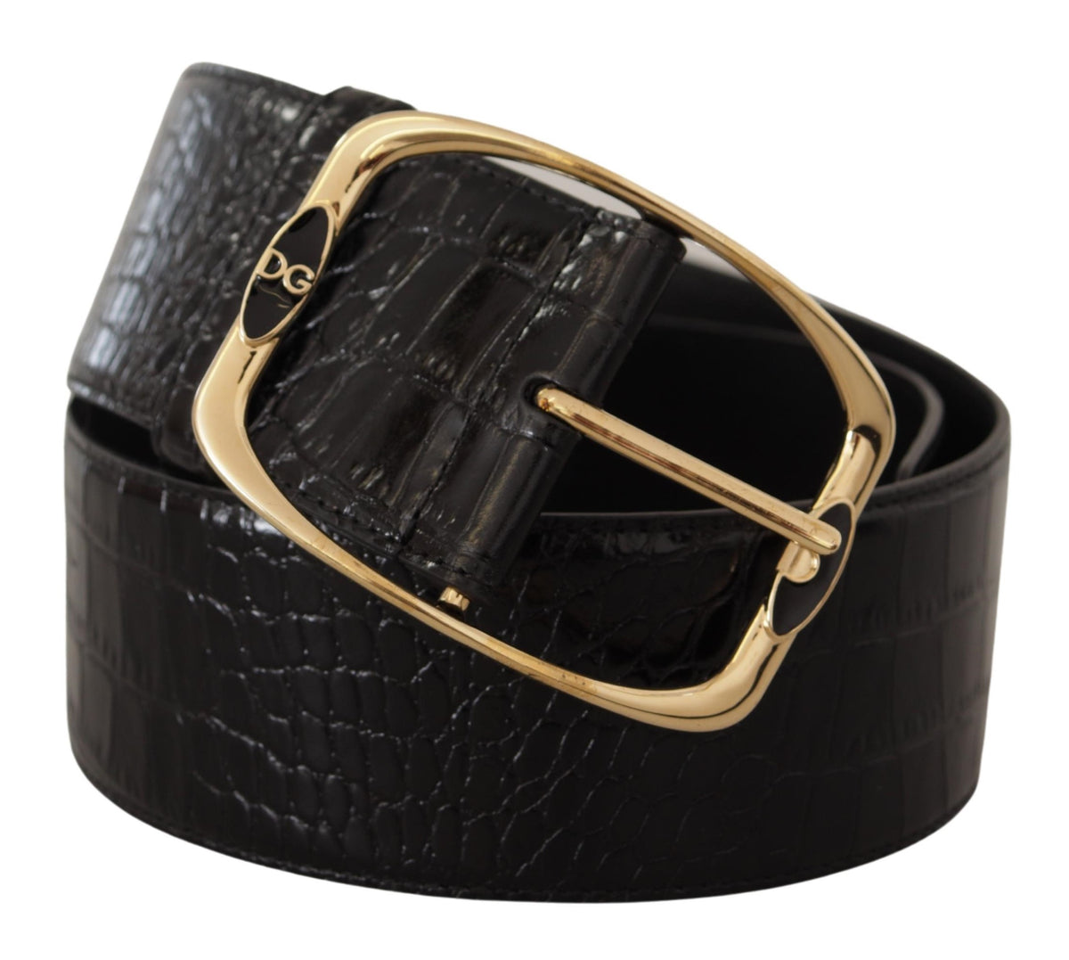 Ceinture élégante en cuir noir avec logo Dolce &amp; Gabbana