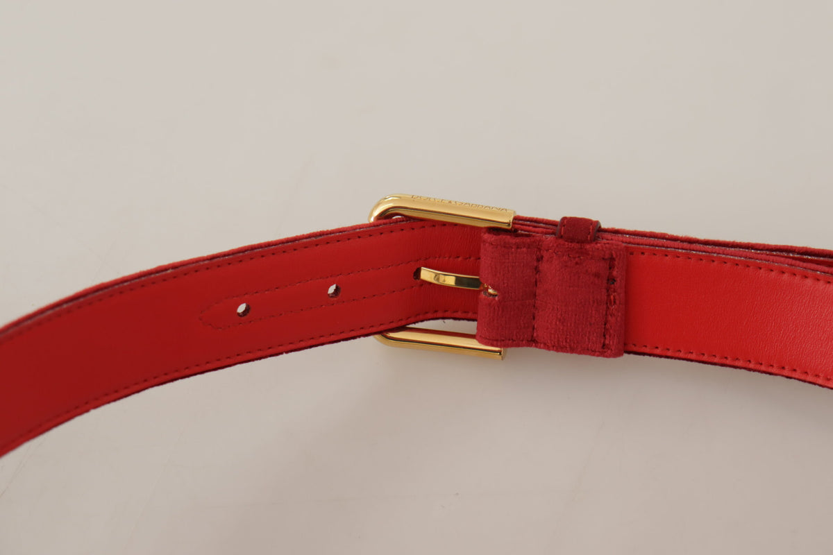 Ceinture élégante en daim rouge Dolce &amp; Gabbana