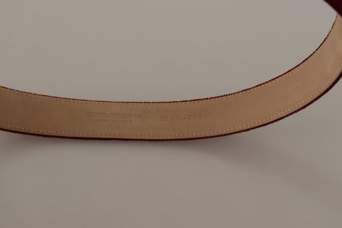 Ceinture élégante en velours avec logo gravé Dolce &amp; Gabbana