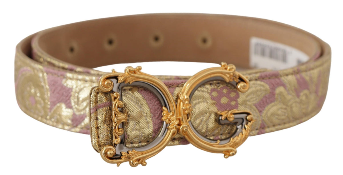 Ceinture en cuir doré et rose Dolce &amp; Gabbana Chic