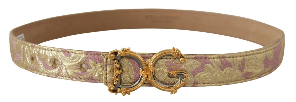 Ceinture en cuir doré et rose Dolce &amp; Gabbana Chic